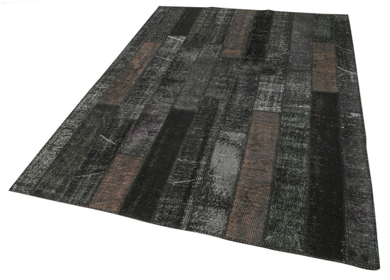 6x8 Black Modern Patchwork Rug - 36914
