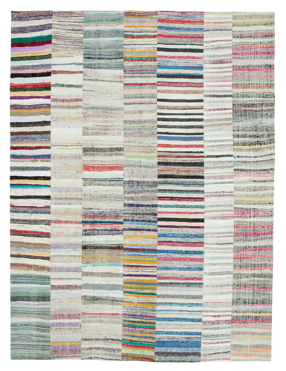 10x13 Beige Kilim Patchwork Rug - 36935