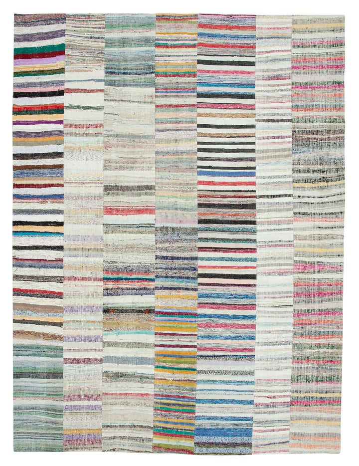 10x13 Beige Kilim Patchwork Rug - 36935