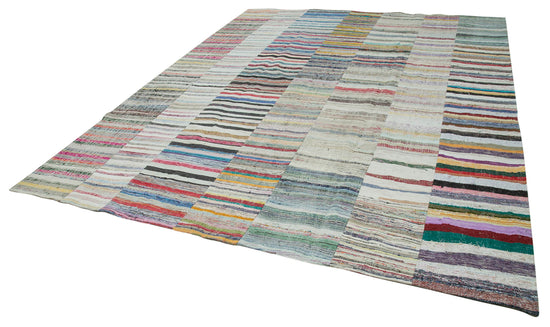 10x13 Beige Kilim Patchwork Rug - 36935