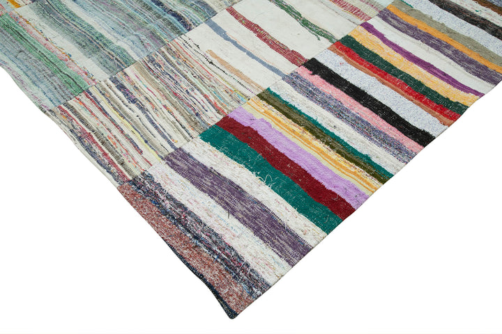 10x13 Beige Kilim Patchwork Rug - 36935
