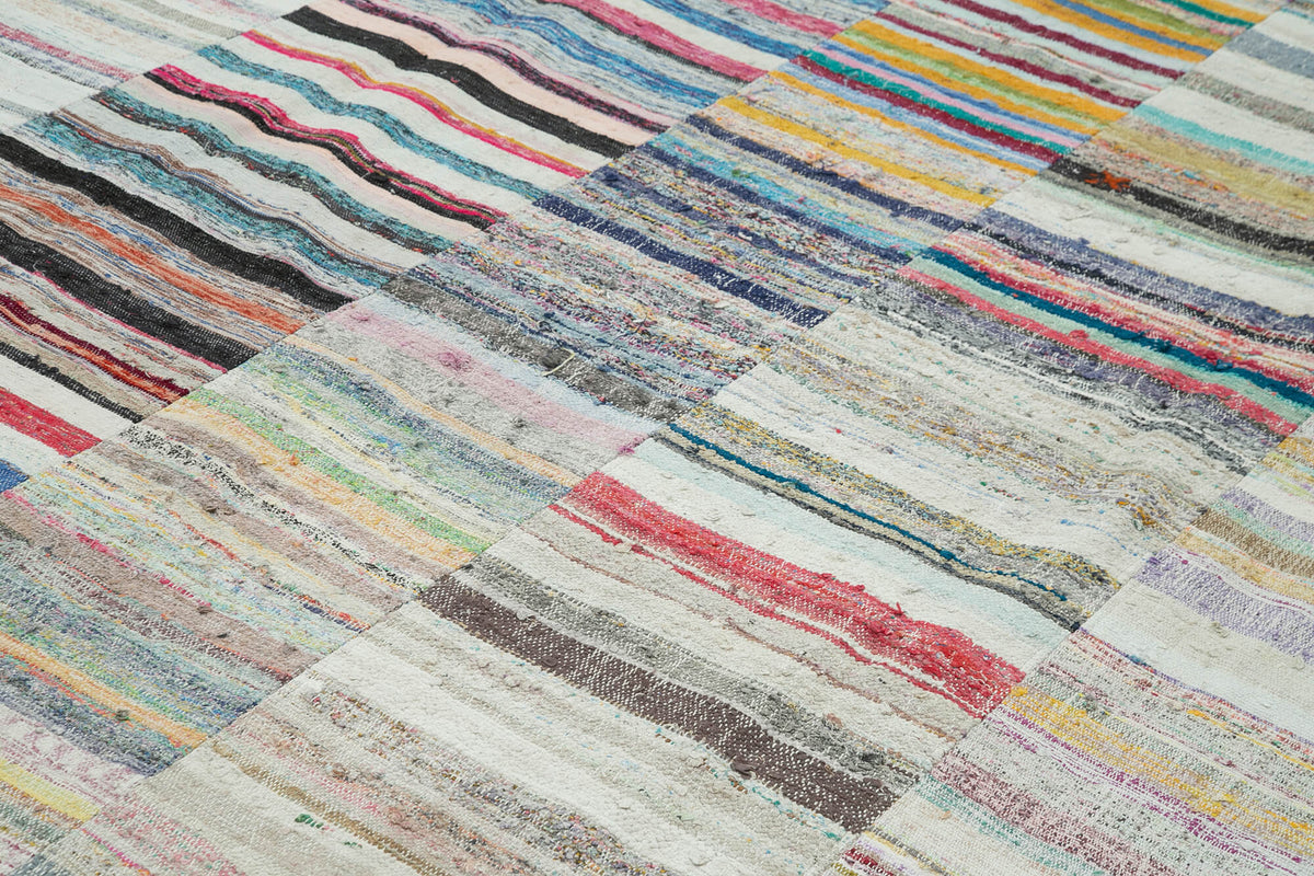 10x13 Beige Kilim Patchwork Rug - 36935