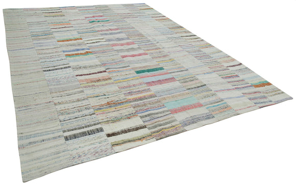 10x13 Beige Kilim Patchwork Rug - 36940