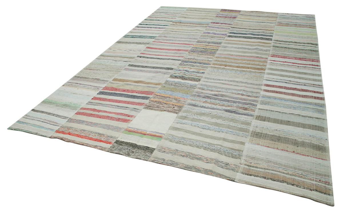 9x13 Beige Kilim Patchwork Rug - 36941