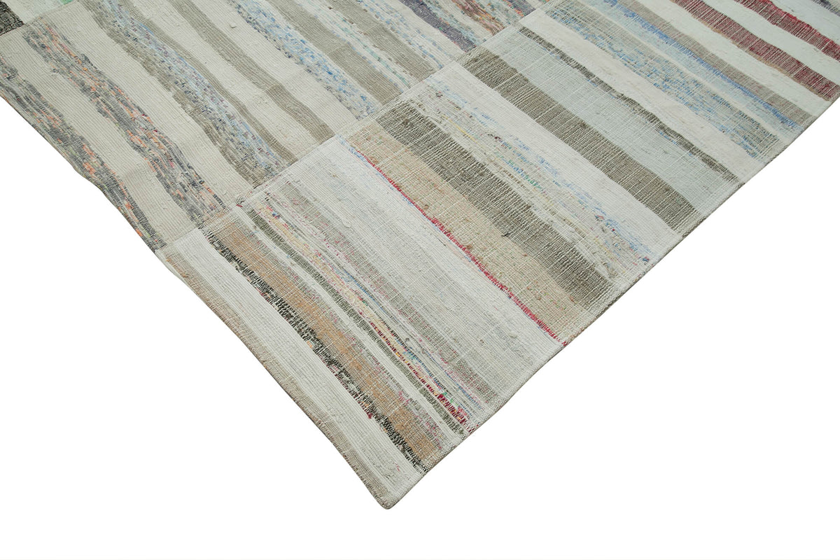 9x13 Beige Kilim Patchwork Rug - 36941