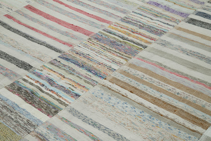 9x13 Beige Kilim Patchwork Rug - 36941