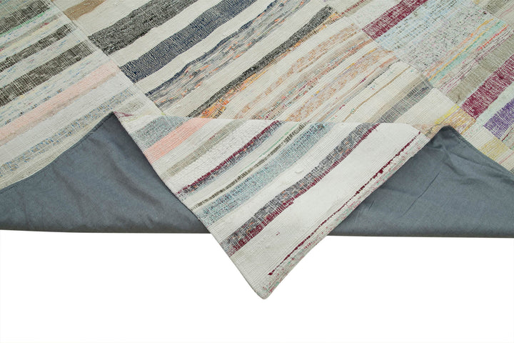 9x13 Beige Kilim Patchwork Rug - 36941
