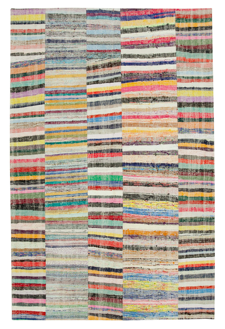 7x10 Multicolor Kilim Patchwork Rug - 36947