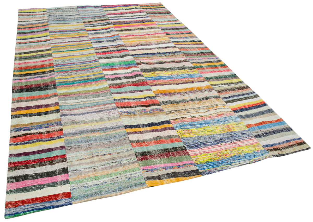 7x10 Multicolor Kilim Patchwork Rug - 36947