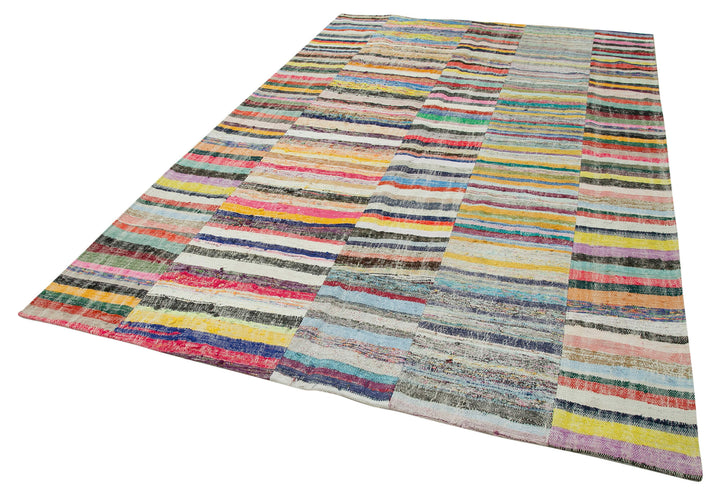 7x10 Multicolor Kilim Patchwork Rug - 36947