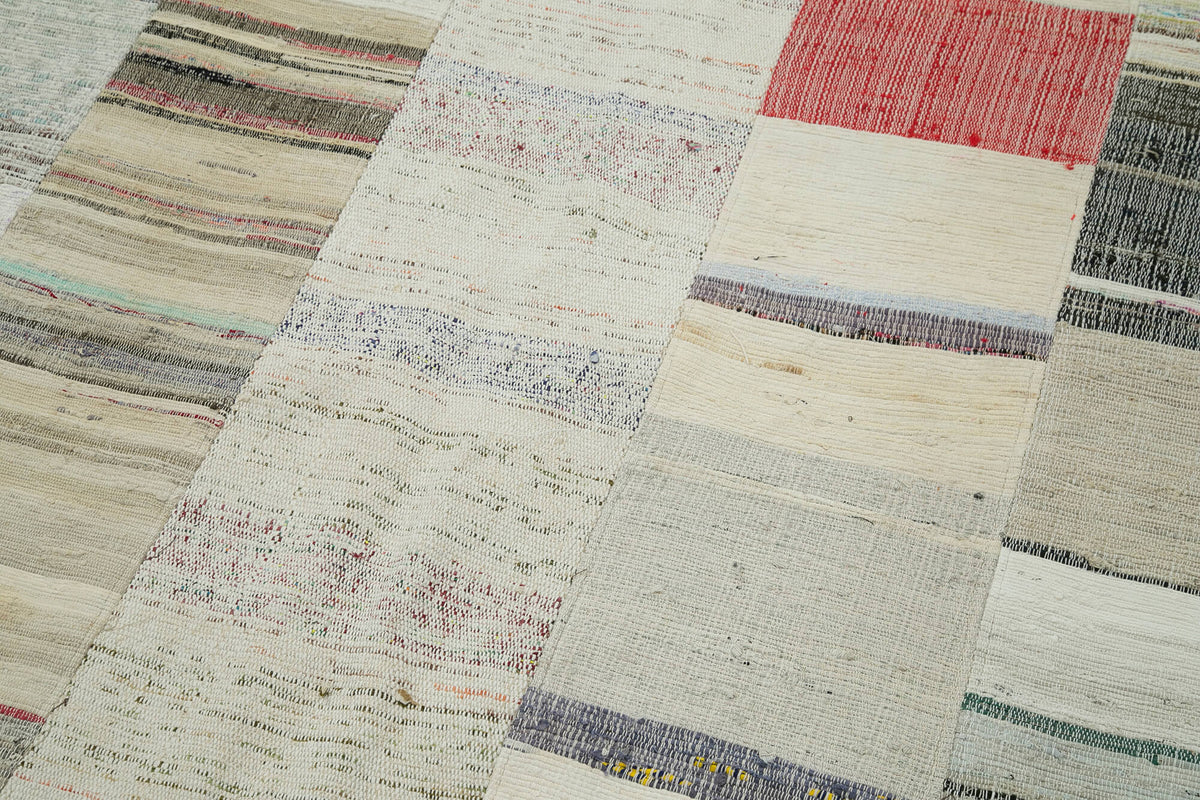 6x8 Beige Kilim Patchwork Rug - 36948