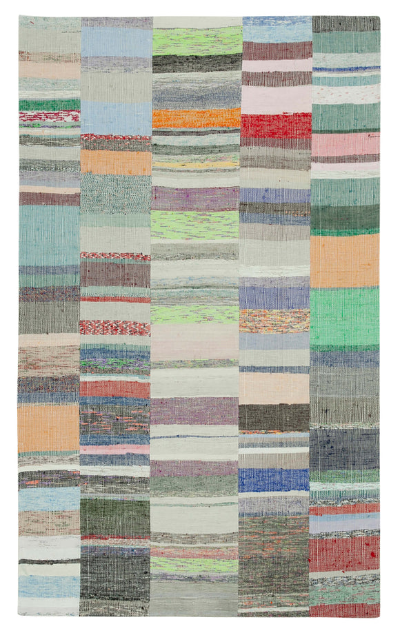5x8 Multicolor Kilim Patchwork Rug - 36949
