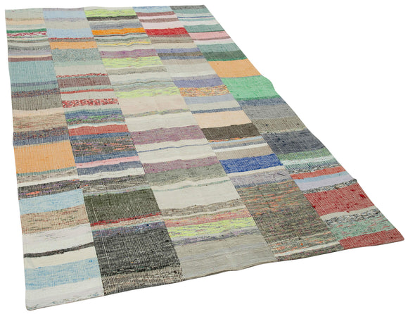 5x8 Multicolor Kilim Patchwork Rug - 36949