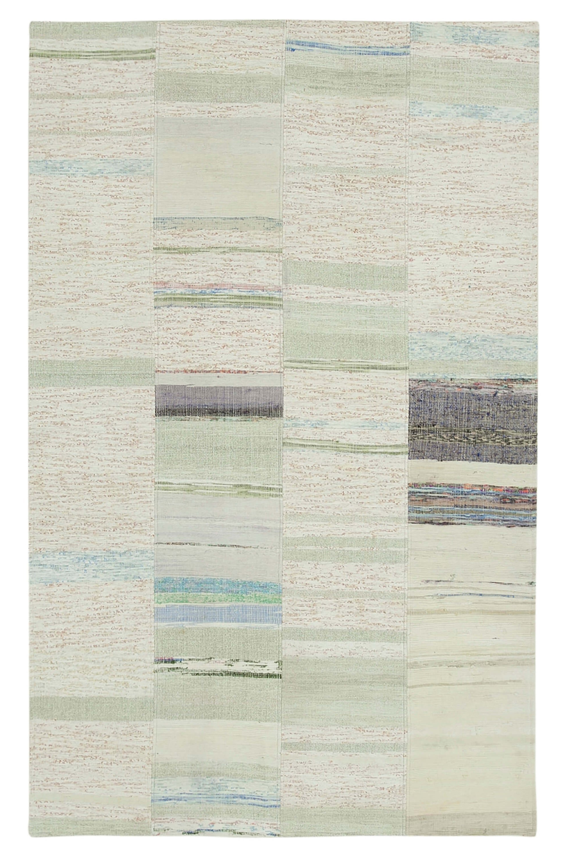4x7 Beige Kilim Patchwork Rug - 36953