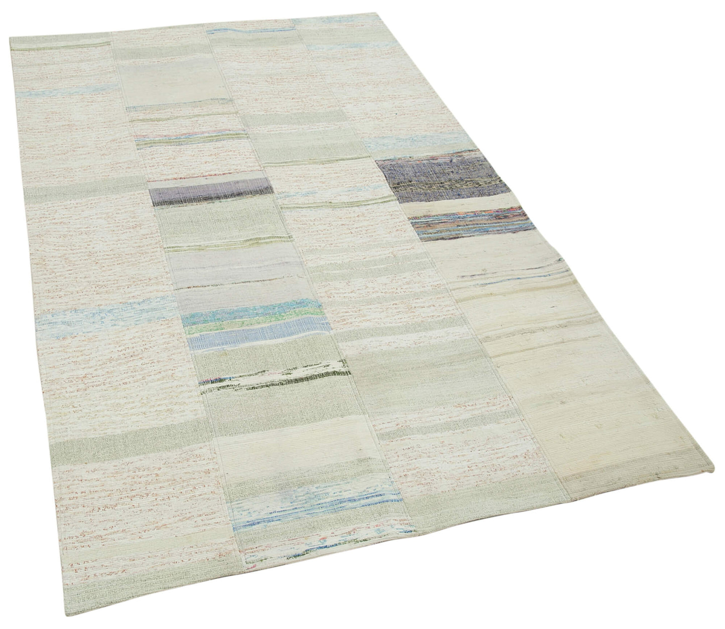 4x7 Beige Kilim Patchwork Rug - 36953