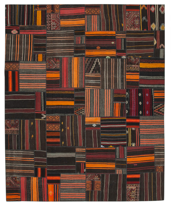 11x13 Multicolor Vintage Turkish Kilim Rug - 36955