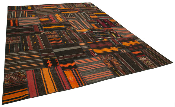 11x13 Multicolor Vintage Turkish Kilim Rug - 36955