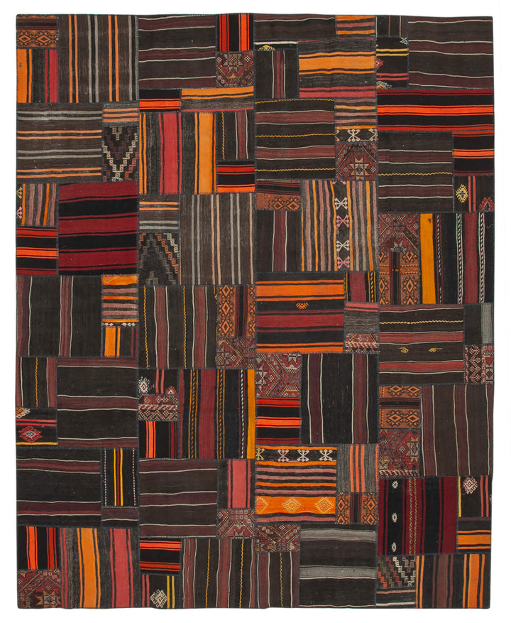 11x14 Multicolor Vintage Turkish Kilim Rug - 36956