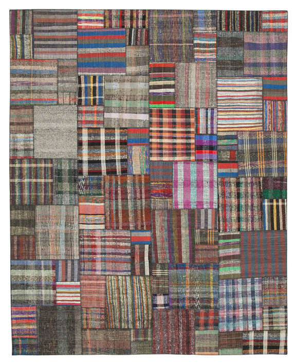 11x13 Multicolor Kilim Patchwork Rug - 36966