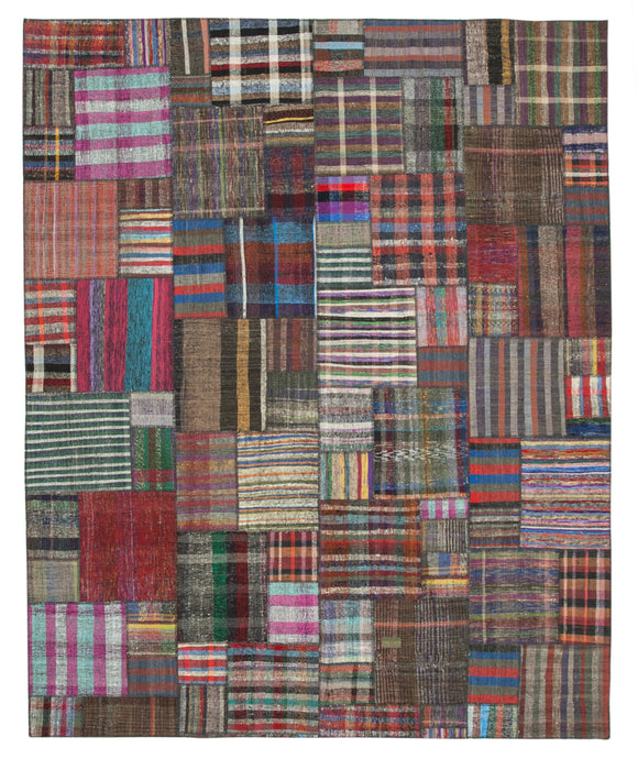 11x13 Multicolor Kilim Patchwork Rug - 36969