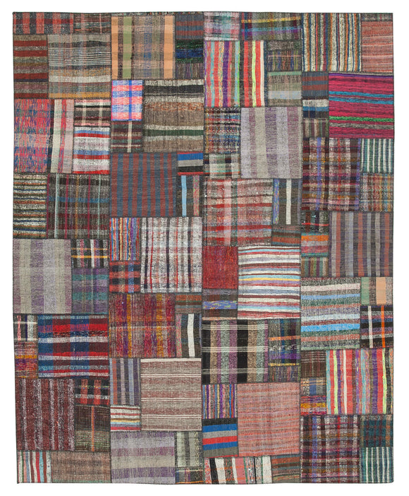 11x13 Multicolor Kilim Patchwork Rug - 36976