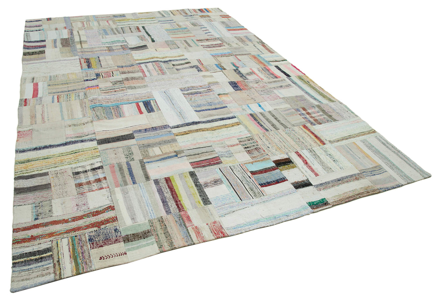 8x11 Beige Kilim Patchwork Rug - 36981