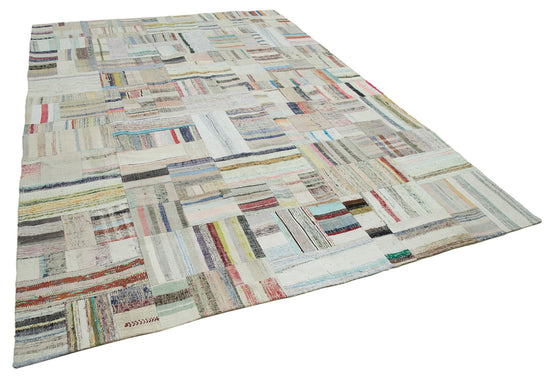 8x11 Beige Kilim Patchwork Rug - 36981