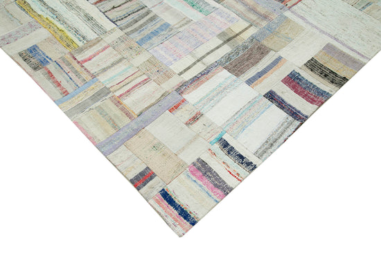 8x11 Beige Kilim Patchwork Rug - 36981