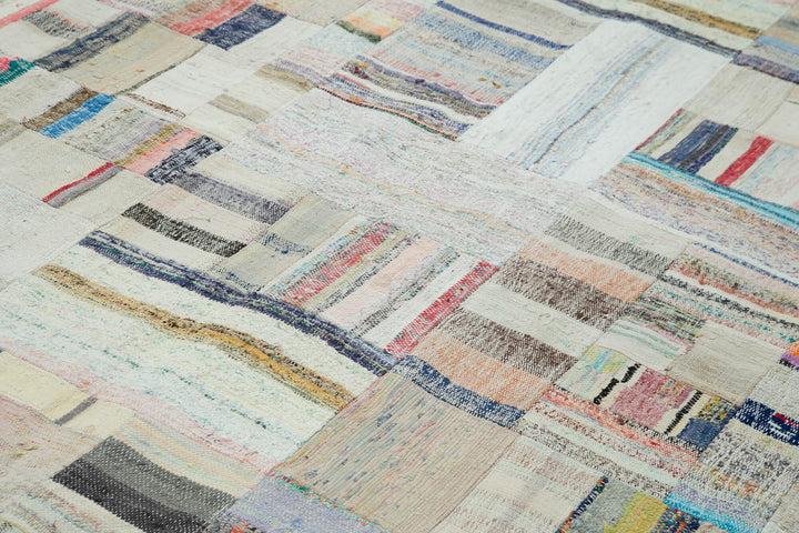 8x11 Beige Kilim Patchwork Rug - 36981