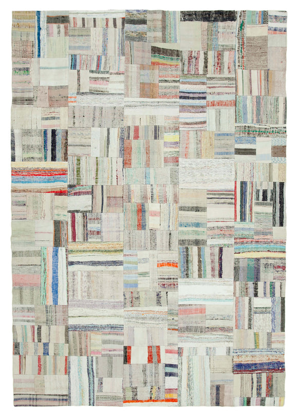 8x11 Multicolor Kilim Patchwork Rug - 36984