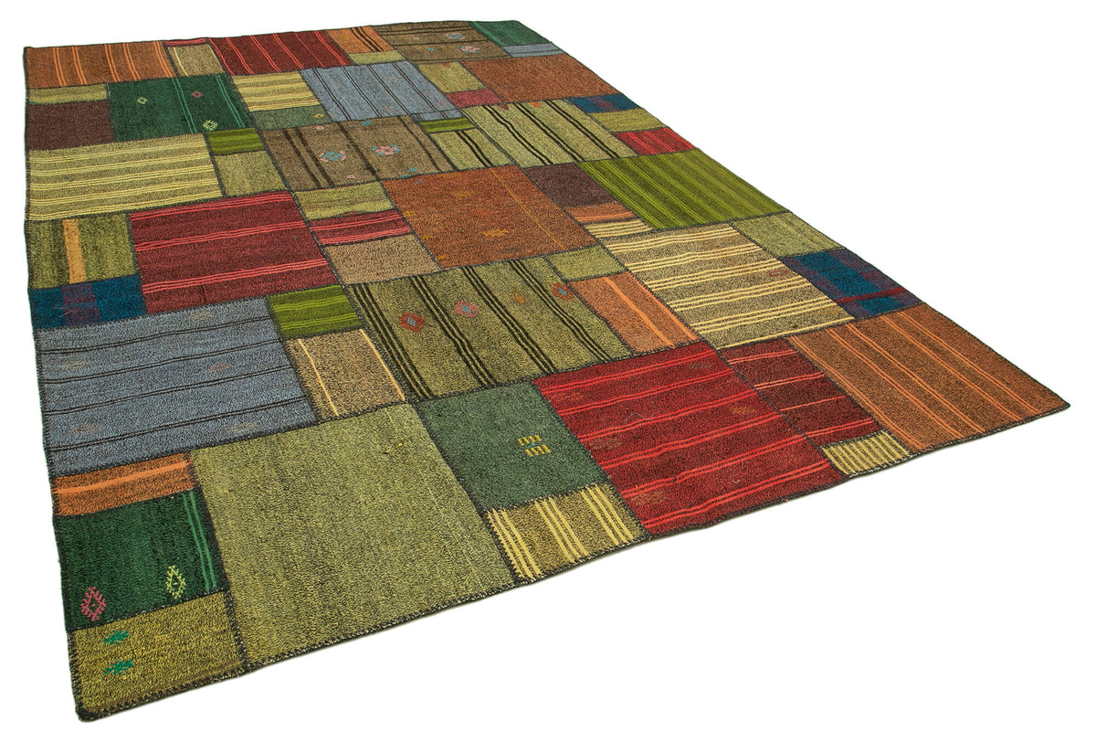 8x12 Multicolor Kilim Patchwork Rug - 36988