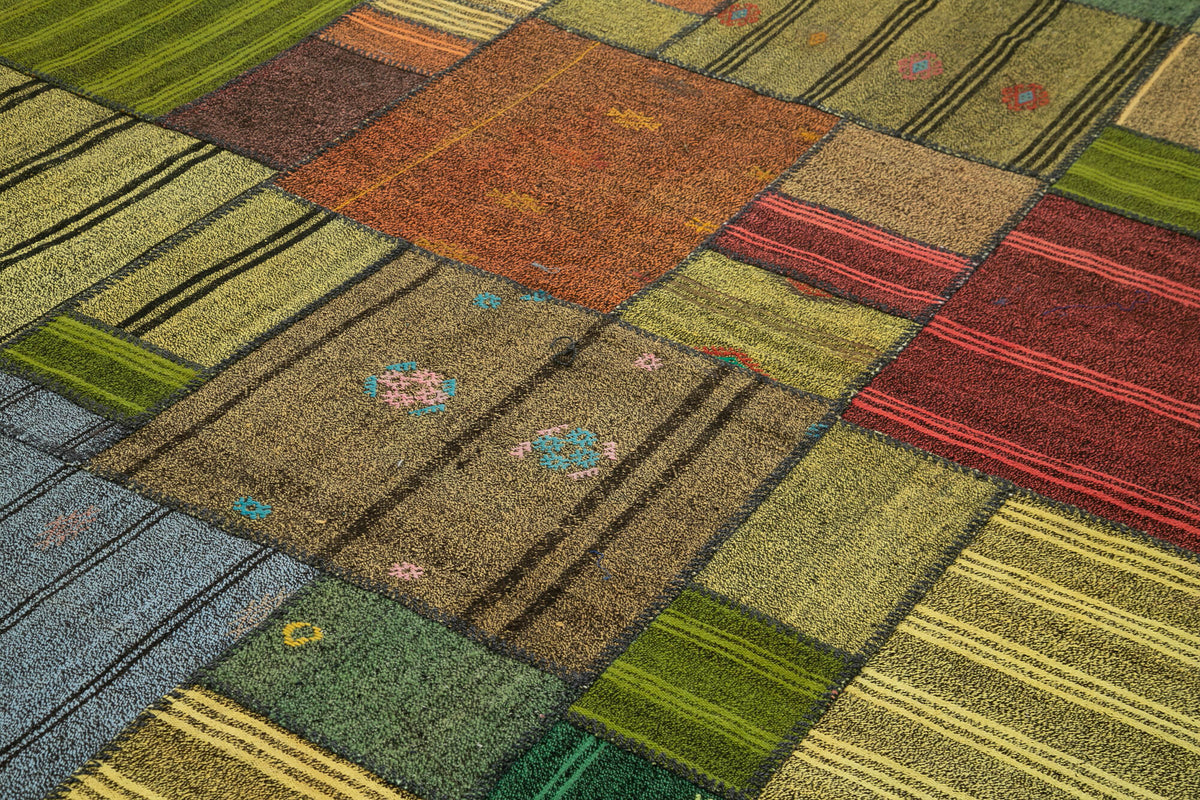 8x12 Multicolor Kilim Patchwork Rug - 36988