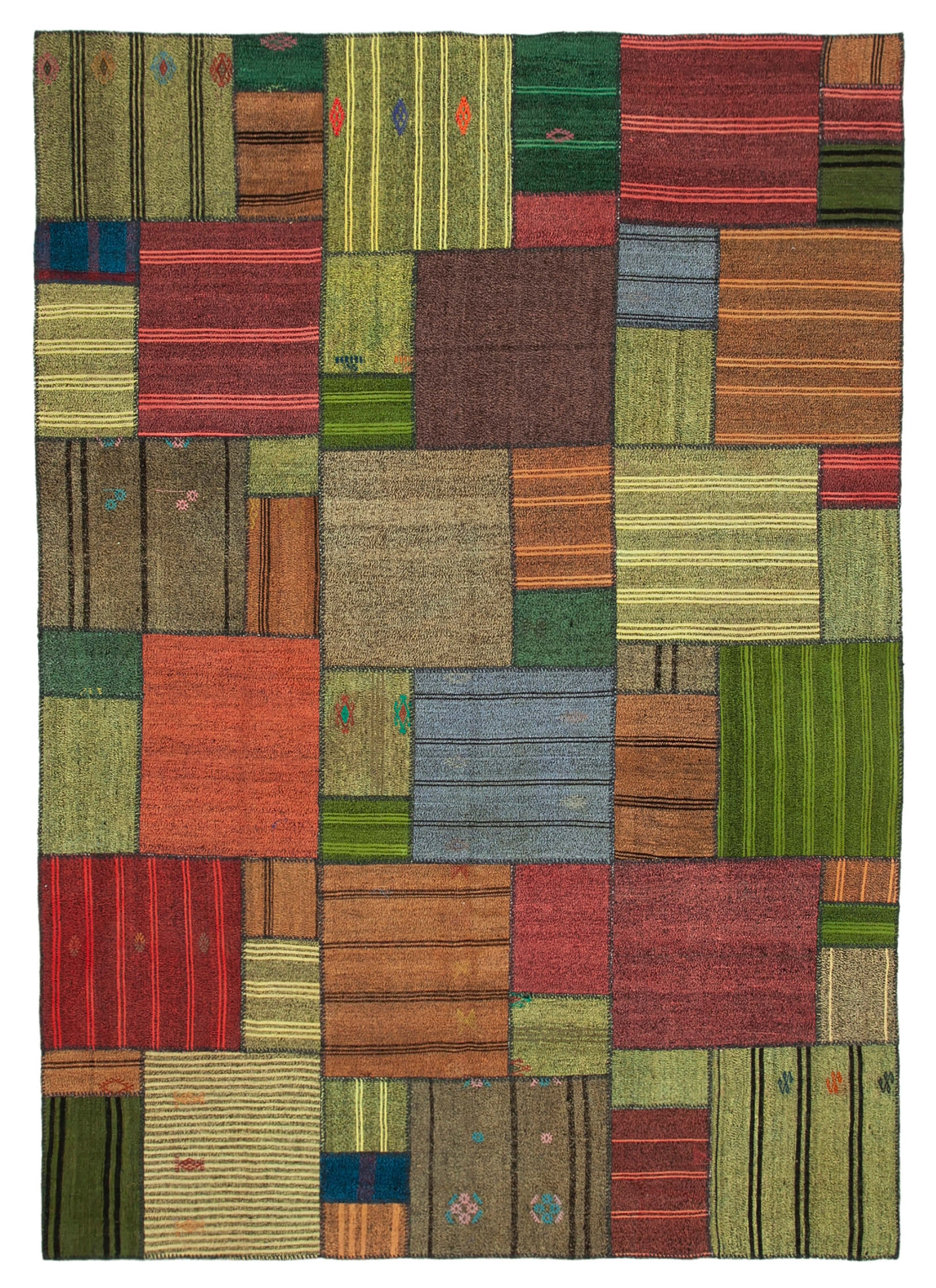 8x12 Multicolor Kilim Patchwork Rug - 36989