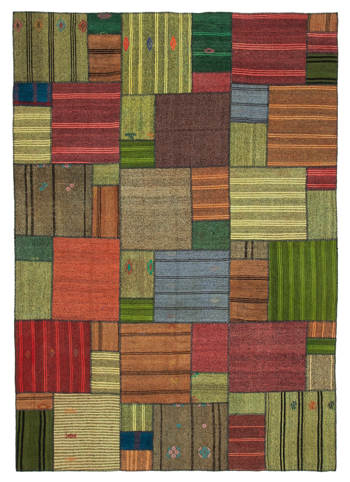 8x12 Multicolor Kilim Patchwork Rug - 36989