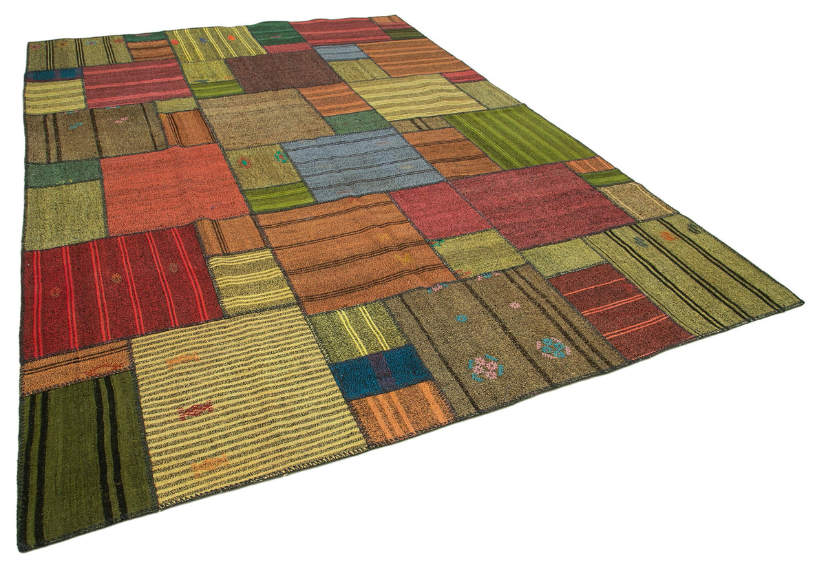 8x12 Multicolor Kilim Patchwork Rug - 36989