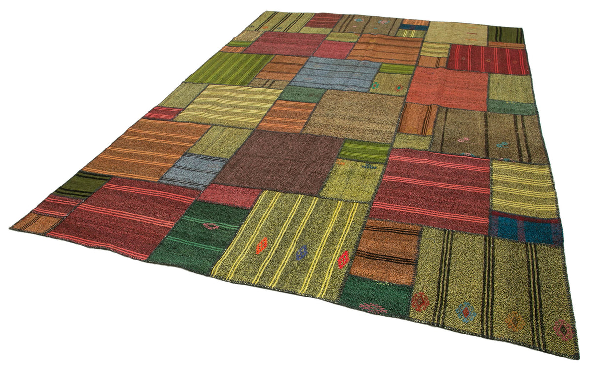 8x12 Multicolor Kilim Patchwork Rug - 36989