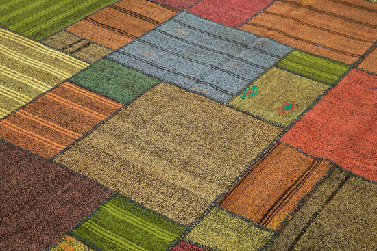 8x12 Multicolor Kilim Patchwork Rug - 36989
