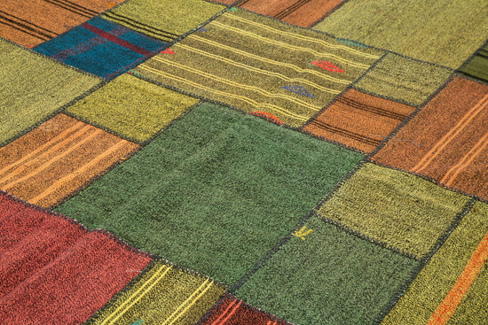 8x12 Multicolor Kilim Patchwork Rug - 36992