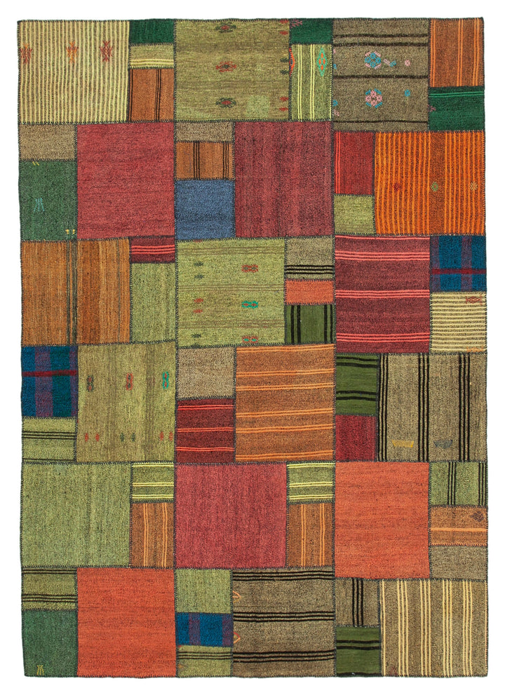 8x11 Multicolor Kilim Patchwork Rug - 36994