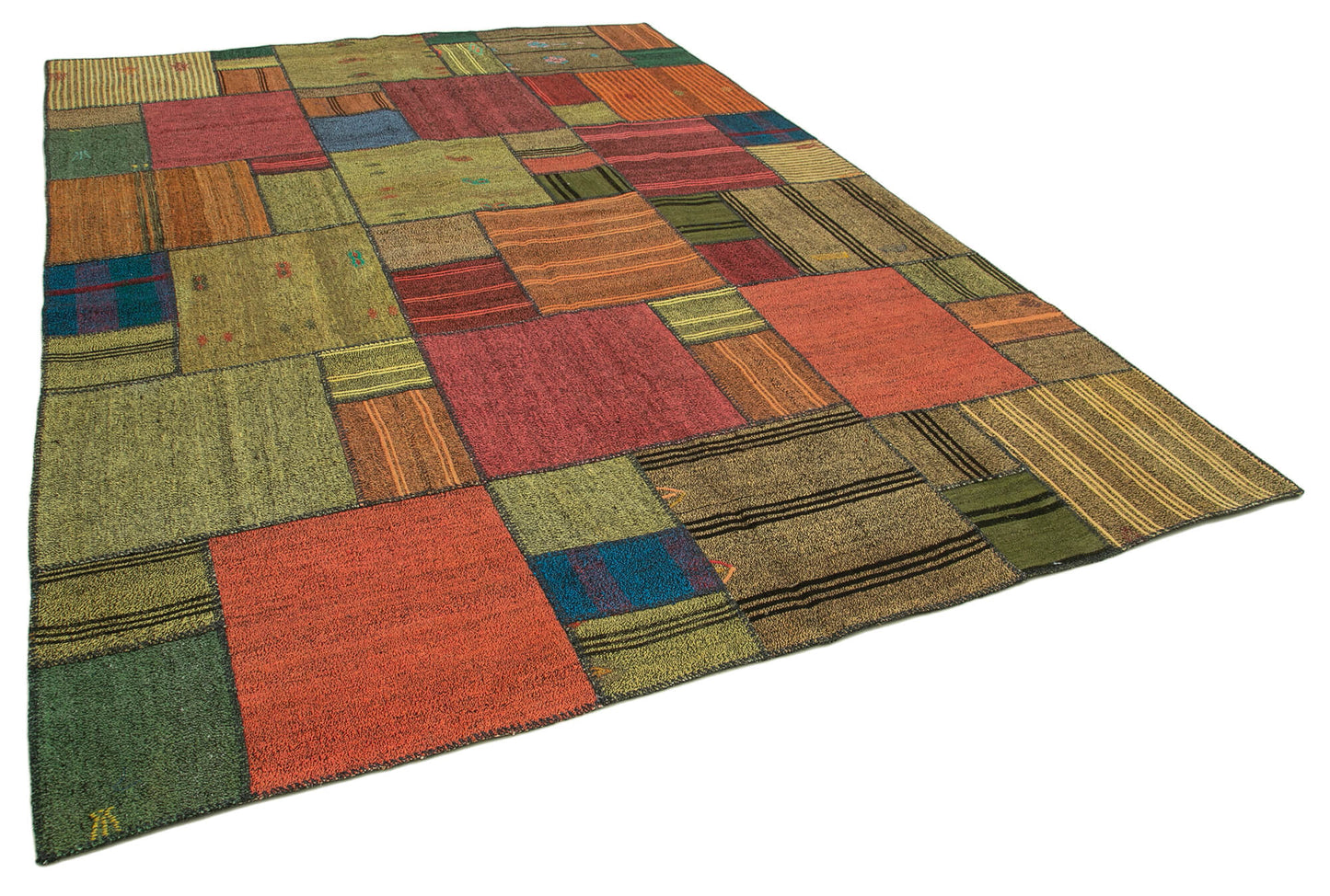 8x11 Multicolor Kilim Patchwork Rug - 36994