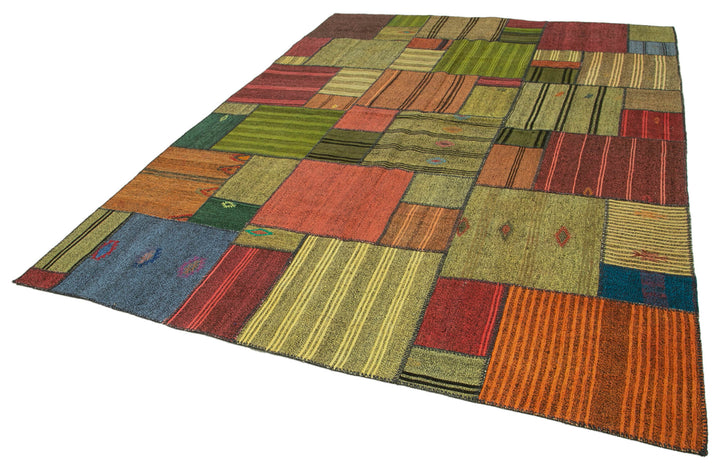 8x12 Multicolor Kilim Patchwork Rug - 36998