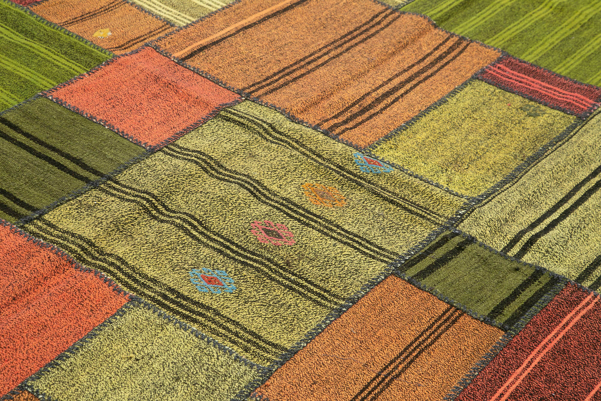 8x12 Multicolor Kilim Patchwork Rug - 36998