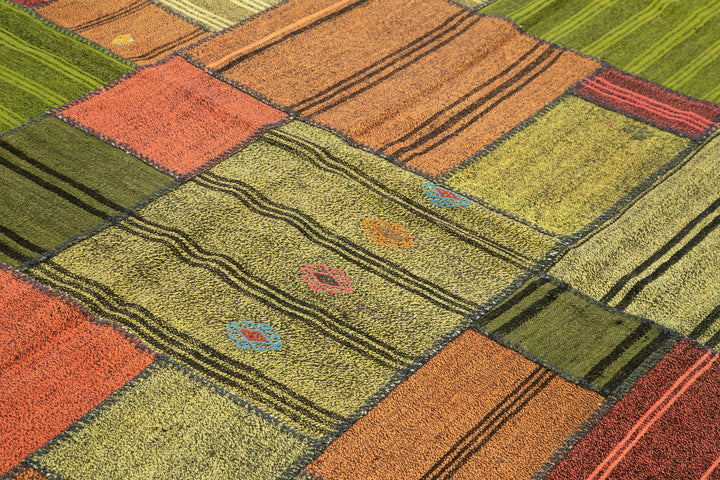 8x12 Multicolor Kilim Patchwork Rug - 36998