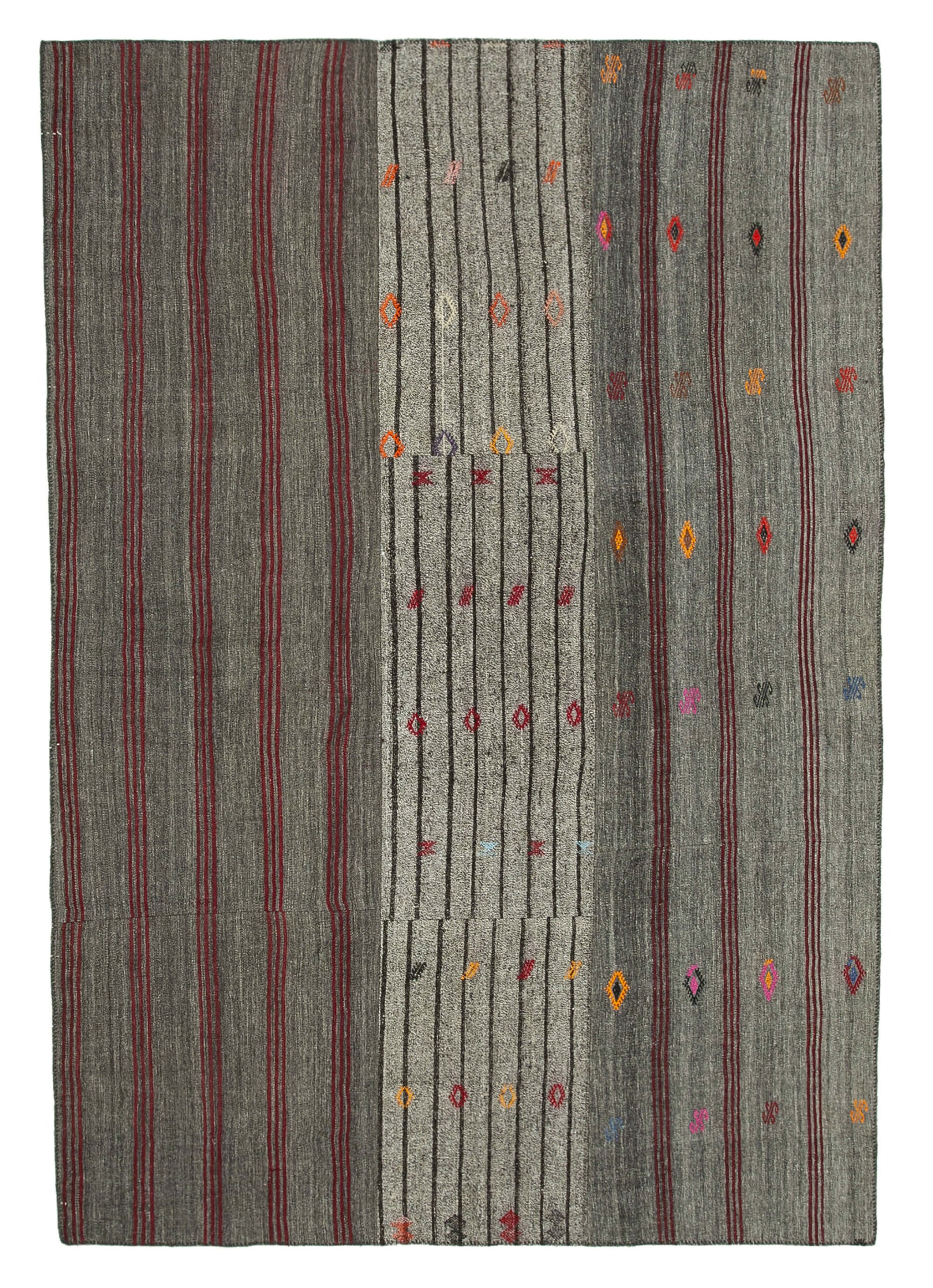 8x12 Grey Kilim Patchwork Rug - 36999