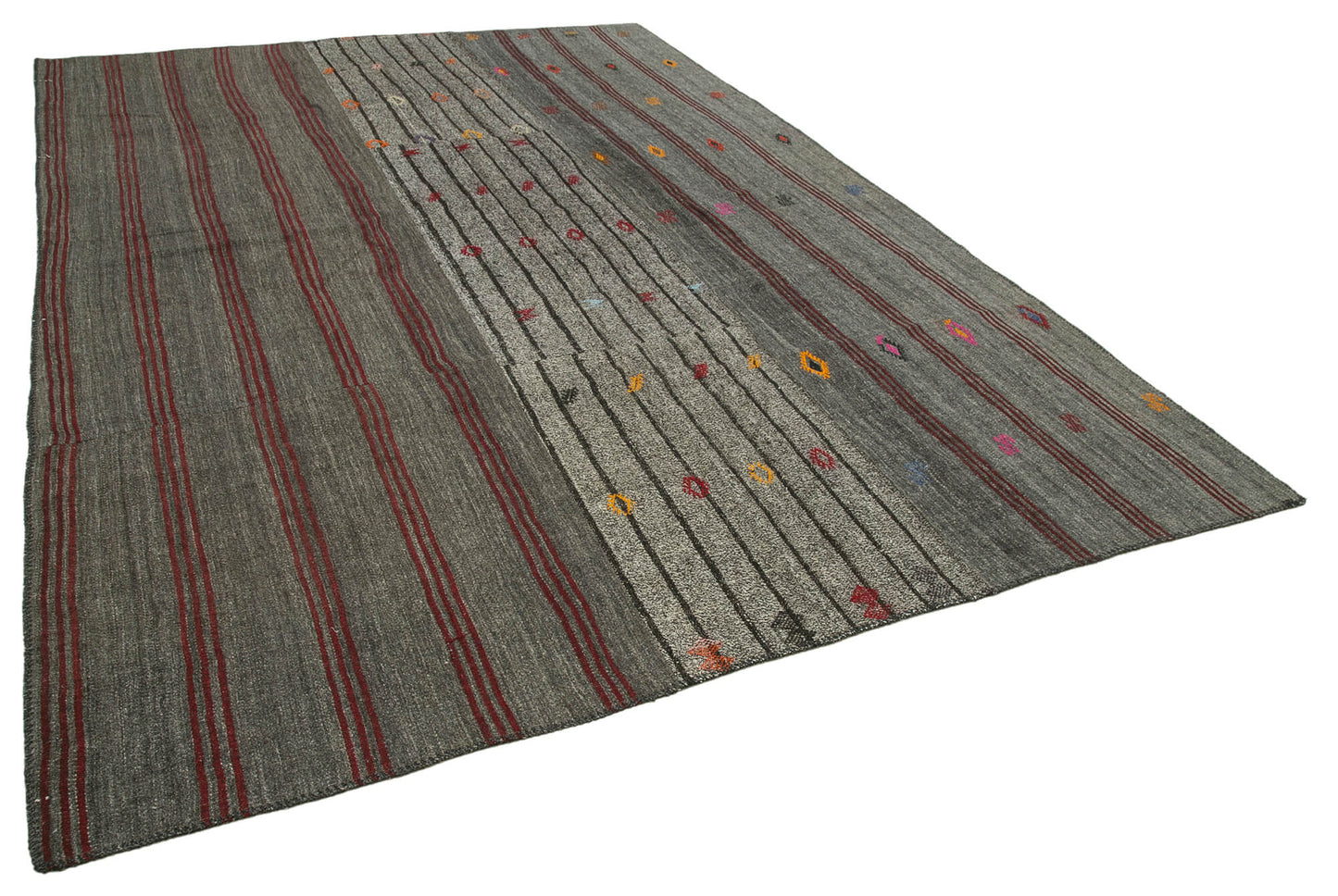 8x12 Grey Kilim Patchwork Rug - 36999