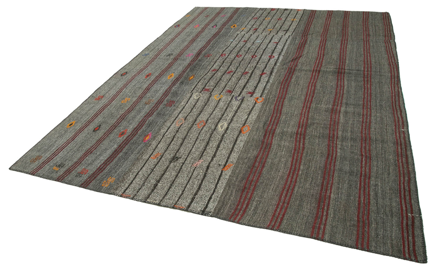 8x12 Grey Kilim Patchwork Rug - 36999