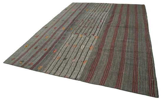 8x12 Grey Kilim Patchwork Rug - 36999