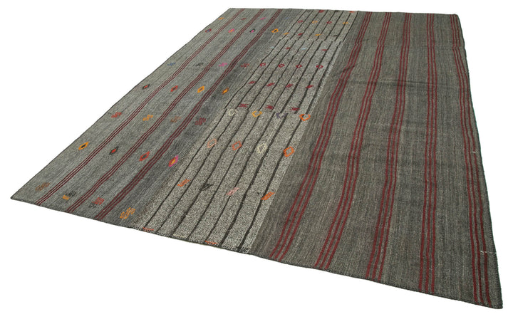 8x12 Grey Kilim Patchwork Rug - 36999