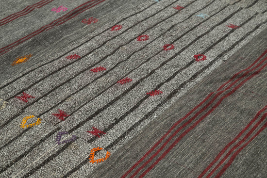 8x12 Grey Kilim Patchwork Rug - 36999