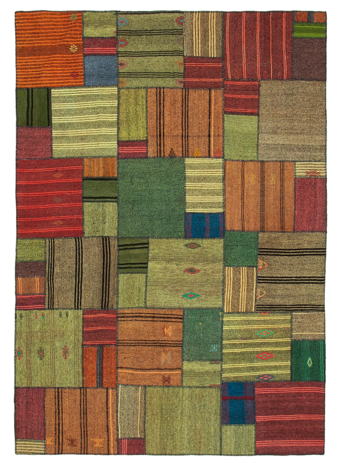 8x11 Multicolor Kilim Patchwork Rug - 37005